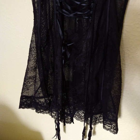 Victoria's Secret Black One-piece Garter Lingerie NWT - Picture 11 of 11